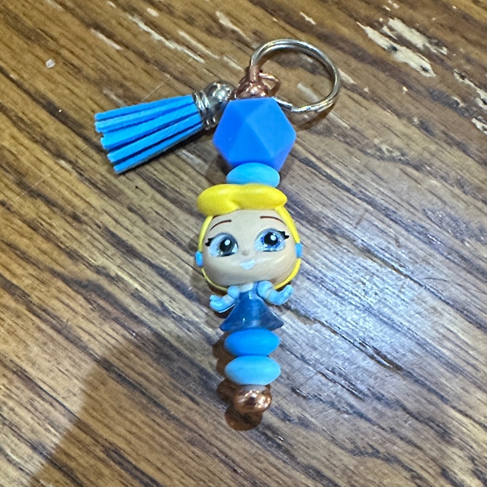 Playful Blue and Yellow Character Keychain